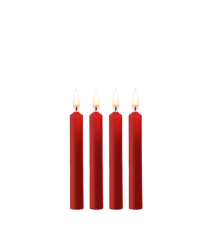 Plagerige Wax Kaarsen - 4 Stuks - Rood