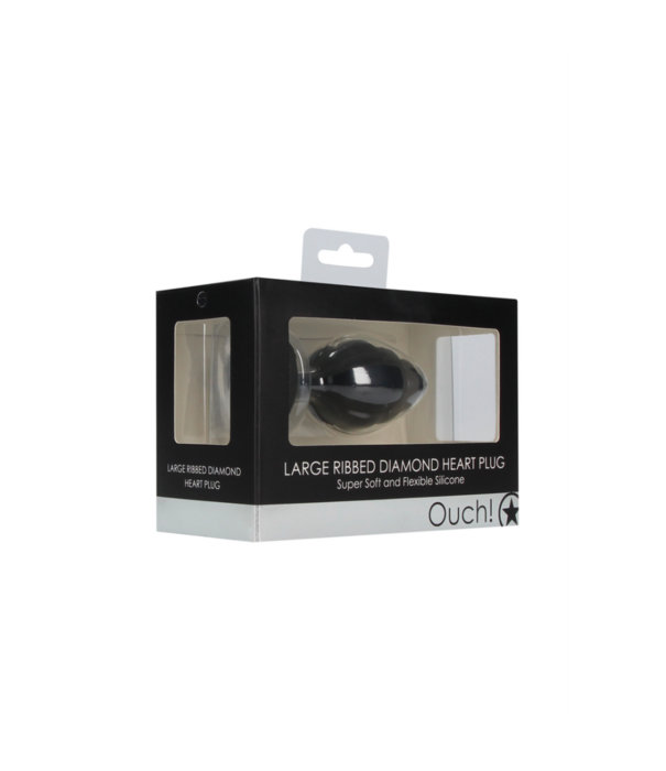 Ouch! by Shots Geribbelde Diamanten Hart Plug - Groot