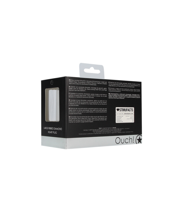 Ouch! by Shots Geribbelde Diamanten Hart Plug - Groot