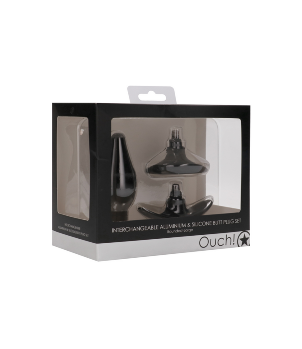 Ouch! by Shots Interchangeable Butt Plug Set - Rounded - Large