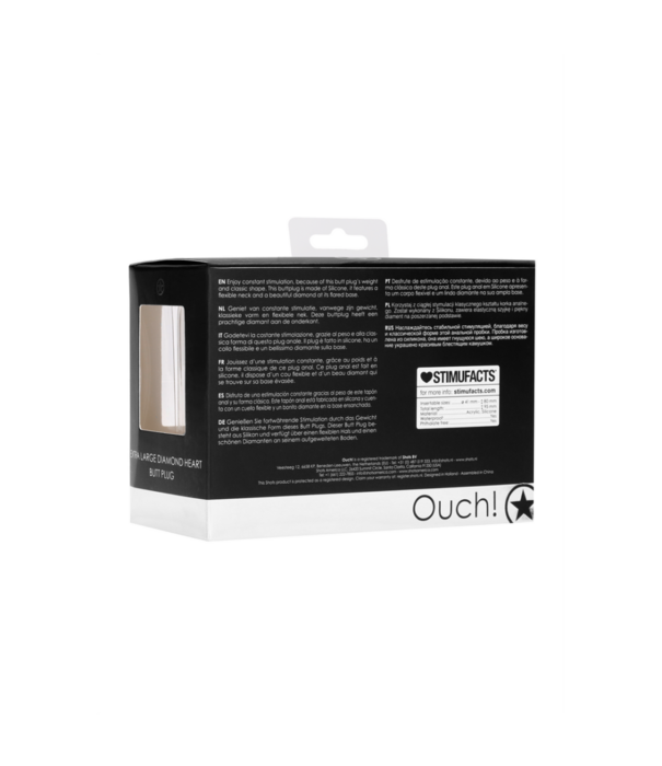 Ouch! by Shots Diamant Hart Butt Plug - Extra Groot