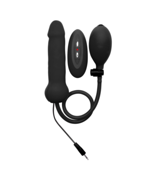 Opblaasbare en Vibrerende Siliconen Dildo - Zwart