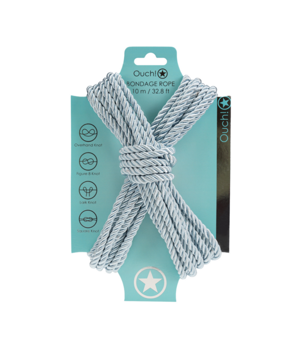 Ouch! by Shots Polyester Bondage Touw - 10 m - Poederblauw