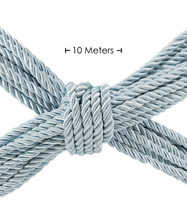 Ouch! by Shots Polyester Bondage Touw - 10 m - Poederblauw