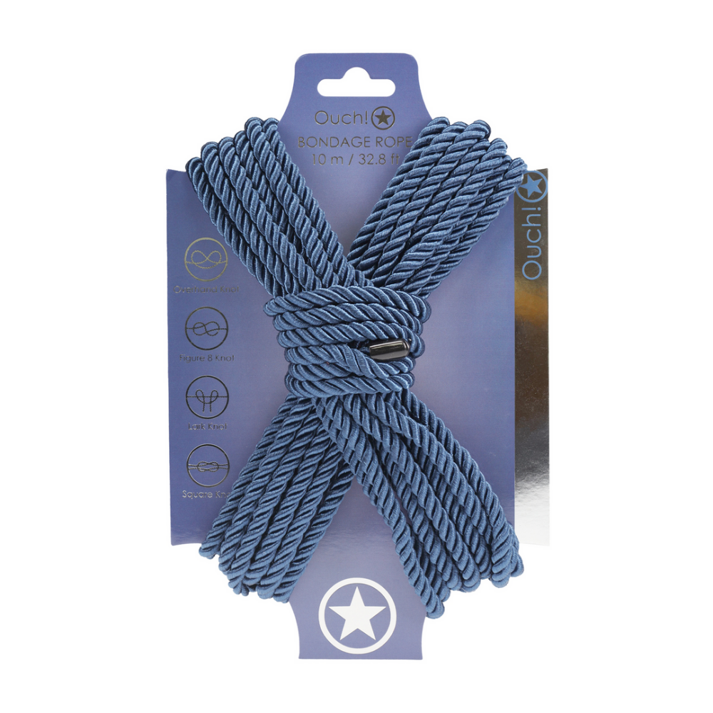 Ouch! by Shots Polyester Bondage Touw - 10 m - Marineblauw afbeelding