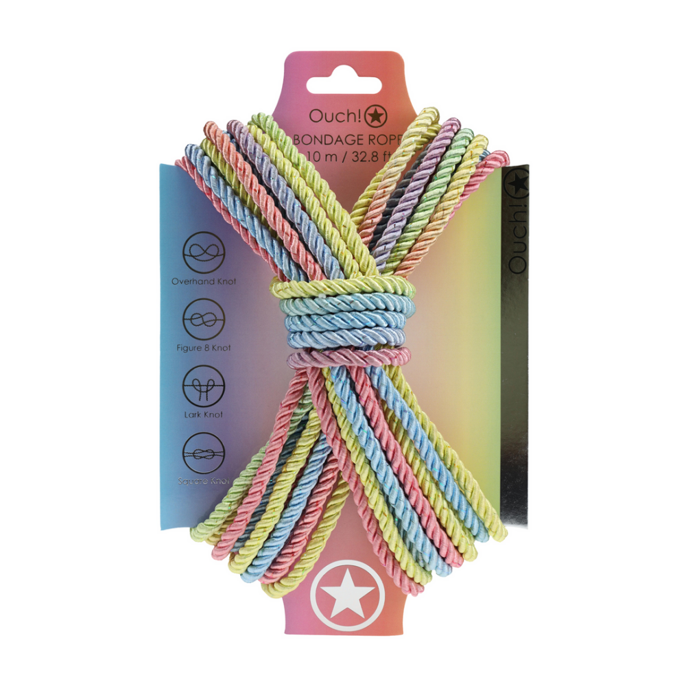 Ouch! by Shots Polyester Bondage Touw - 10 m - Multicolor Pastel afbeelding