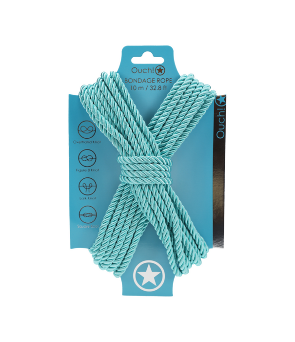 Ouch! by Shots Polyester Bondage Touw - 10 m / 32,8 ft - Blauw