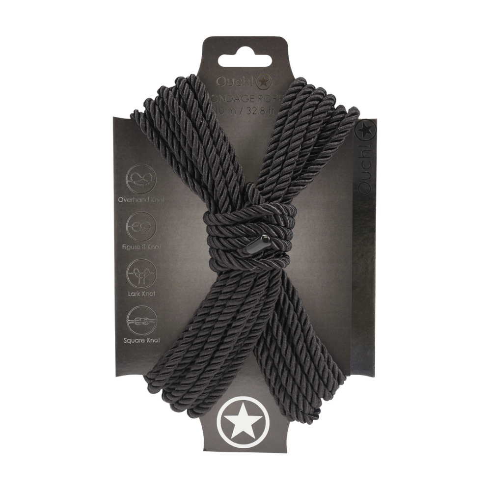 Ouch! by Shots Polyester Bondage Touw - 10 m - Zwart afbeelding