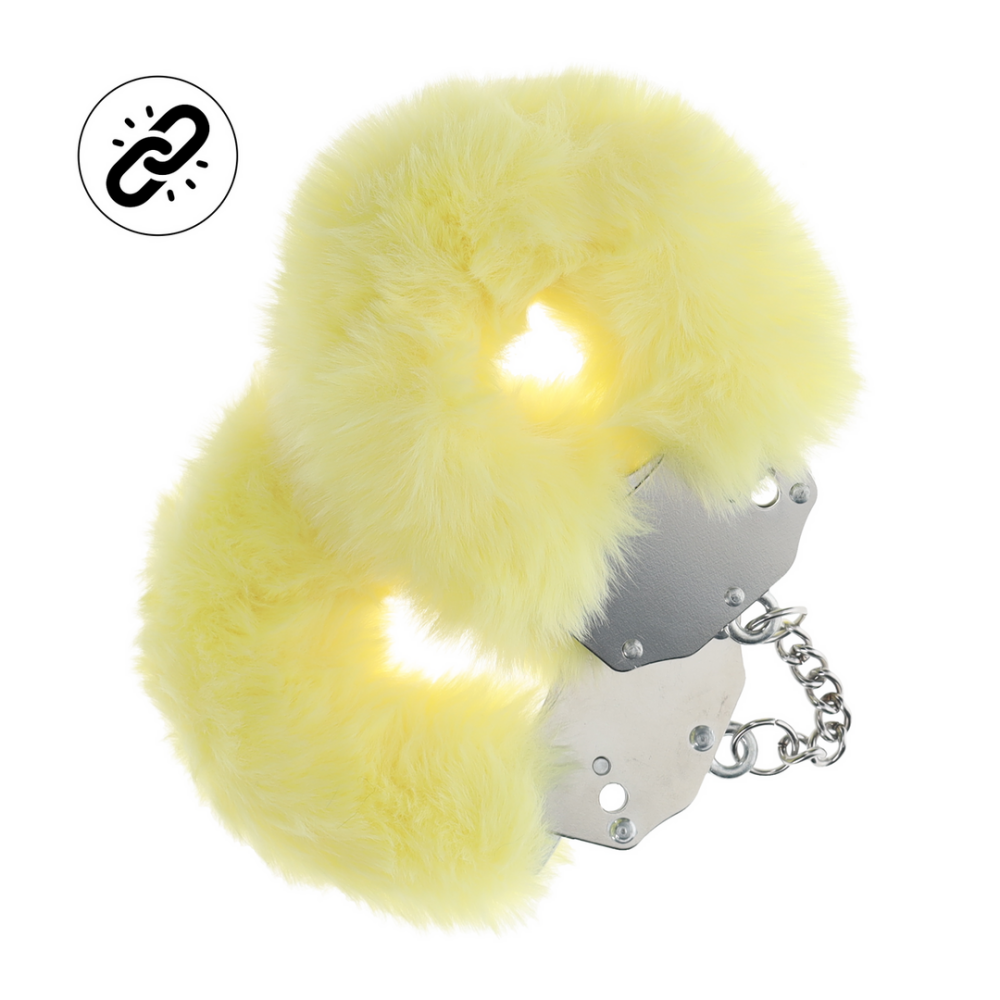 Ouch! by Shots Zware Fluffy Handboeien - Geel afbeelding