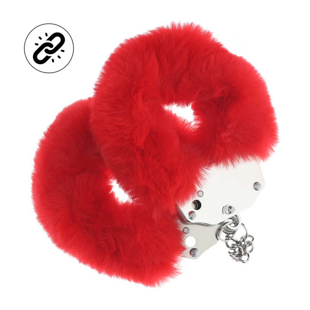 Ouch! by Shots Zware Fluffy Handboeien - Rood afbeelding