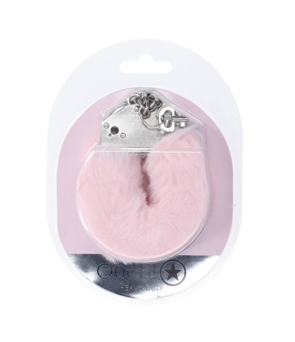 Ouch! by Shots Zware Fluffy Handboeien - Poederroze