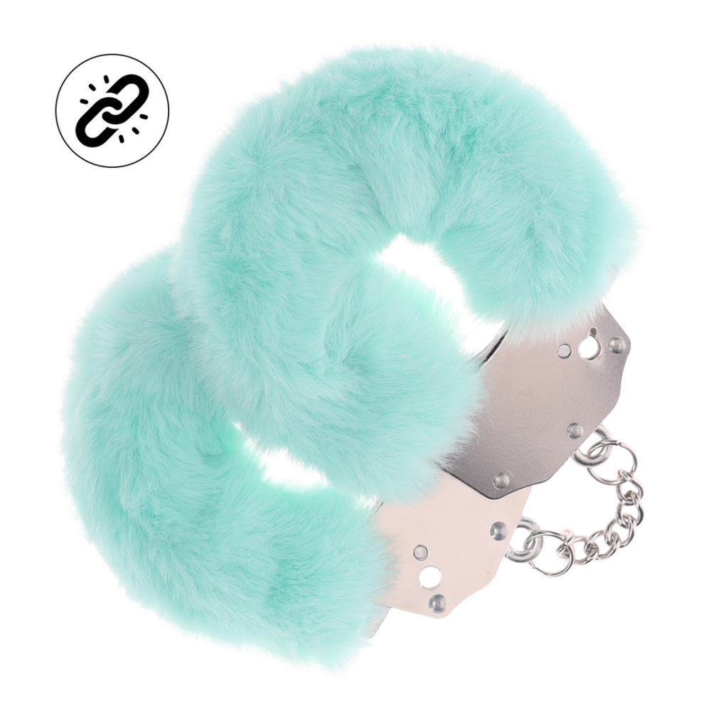 Ouch! by Shots Zware Fluffy Handboeien - Poeder Groen afbeelding