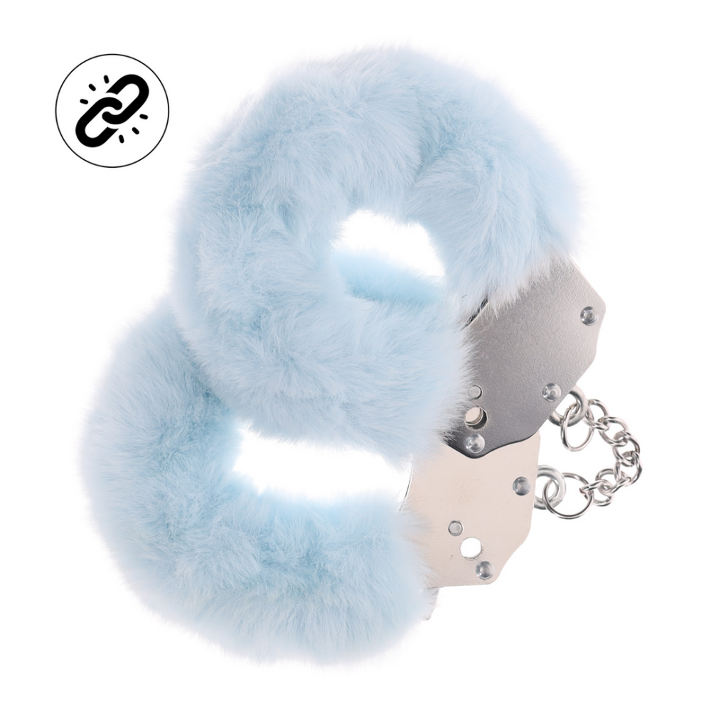 Ouch! by Shots Zware Fluffy Handboeien - Poederblauw afbeelding