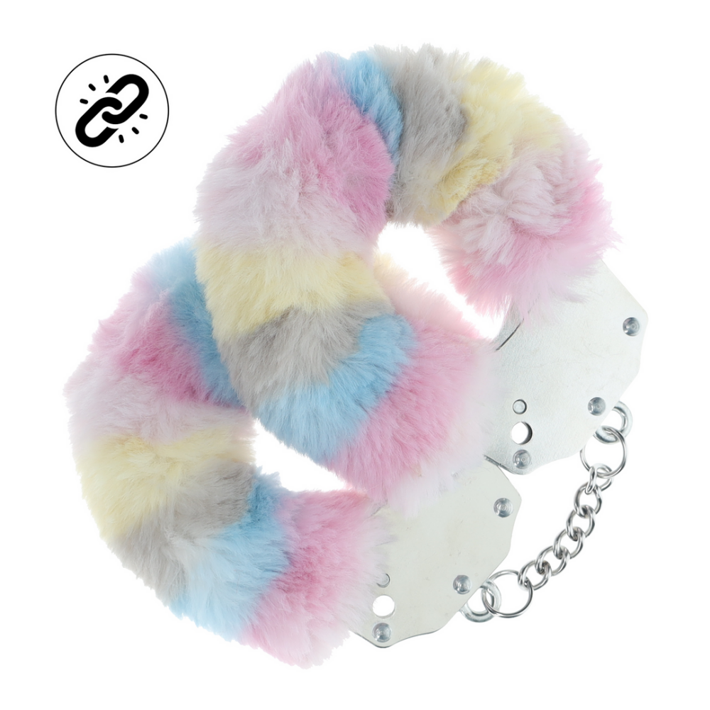 Ouch! by Shots Zware Fluffy Handboeien - Multicolor 2 afbeelding