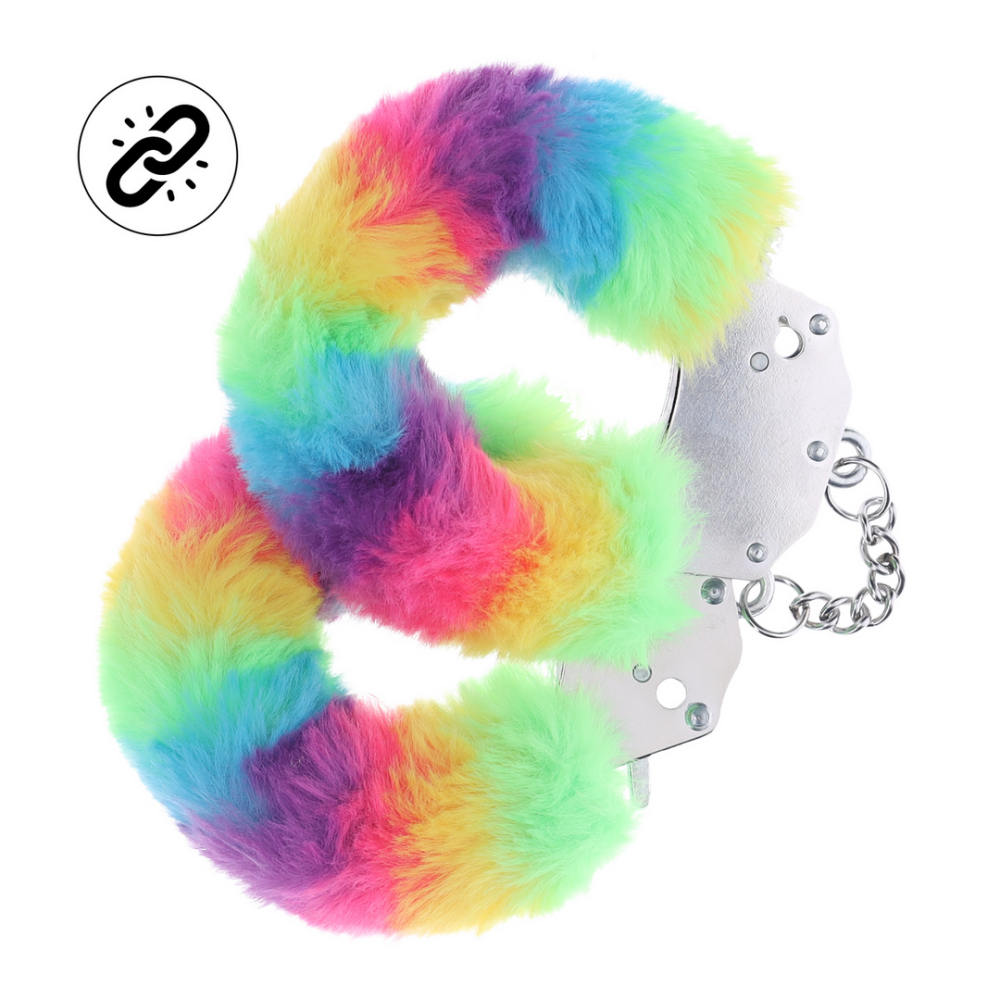 Ouch! by Shots Zware Fluffy Handboeien - Multicolor 1 afbeelding