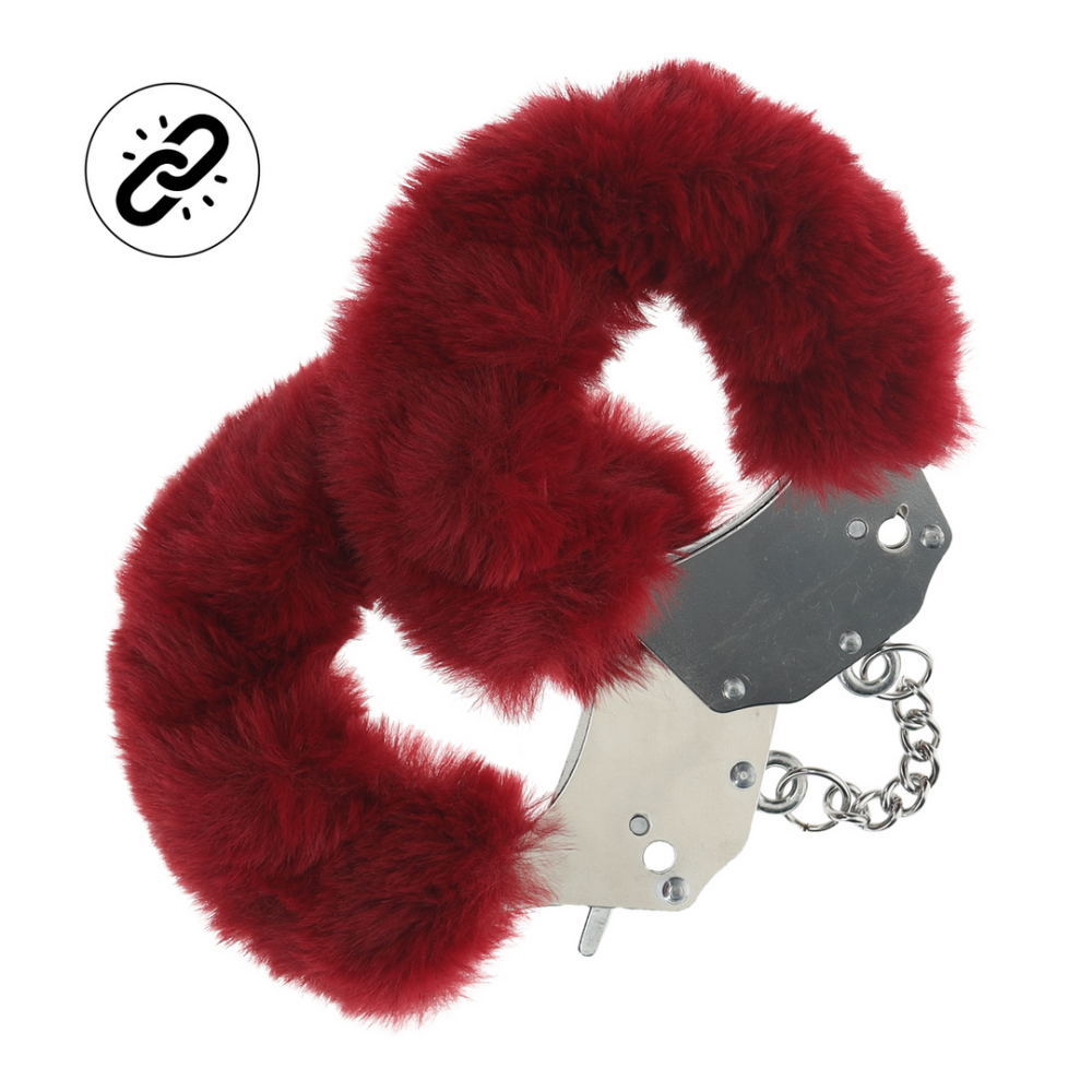 Ouch! by Shots Zware Fluffy Handboeien - Bourgondisch afbeelding