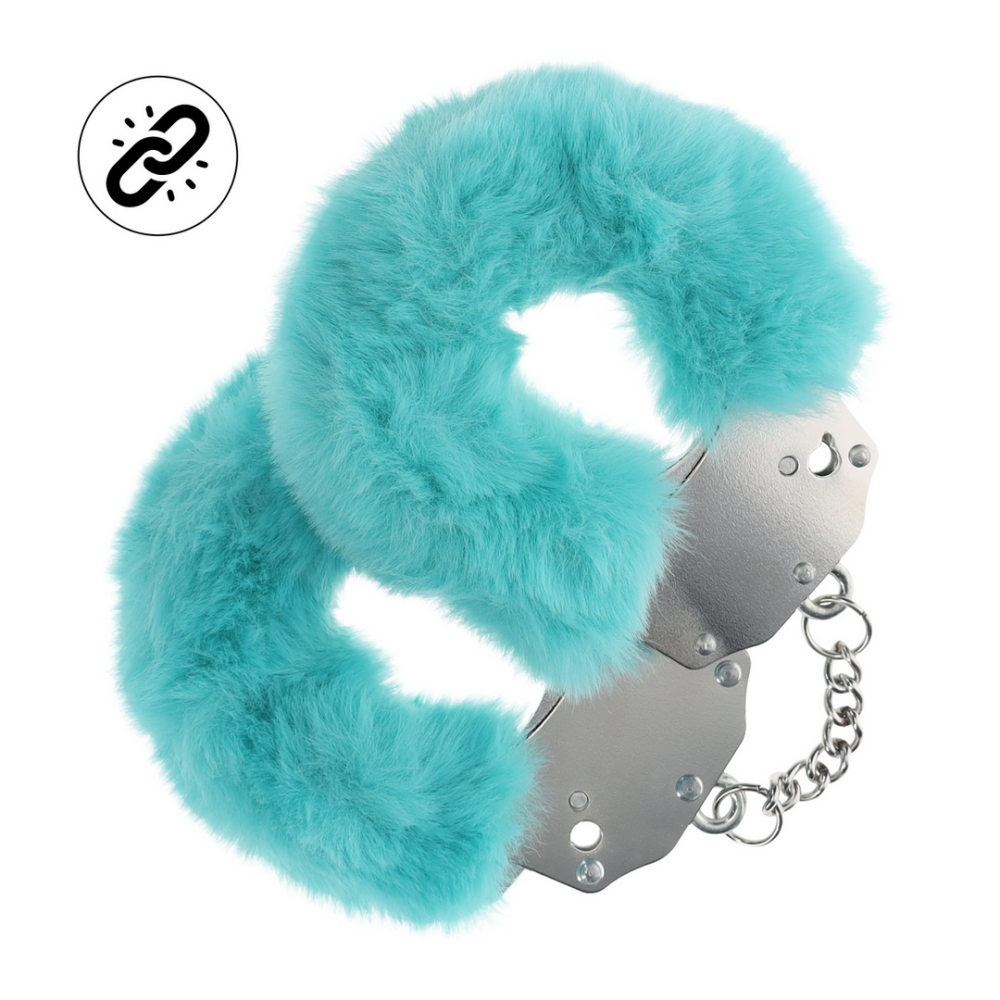Ouch! by Shots Zware Fluffy Handboeien - Blauw afbeelding