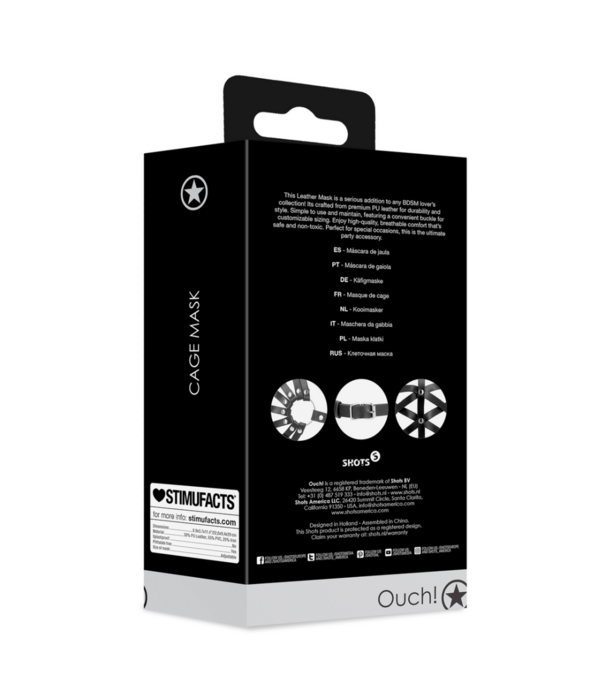 Ouch! by Shots Cage Mask - Zwart