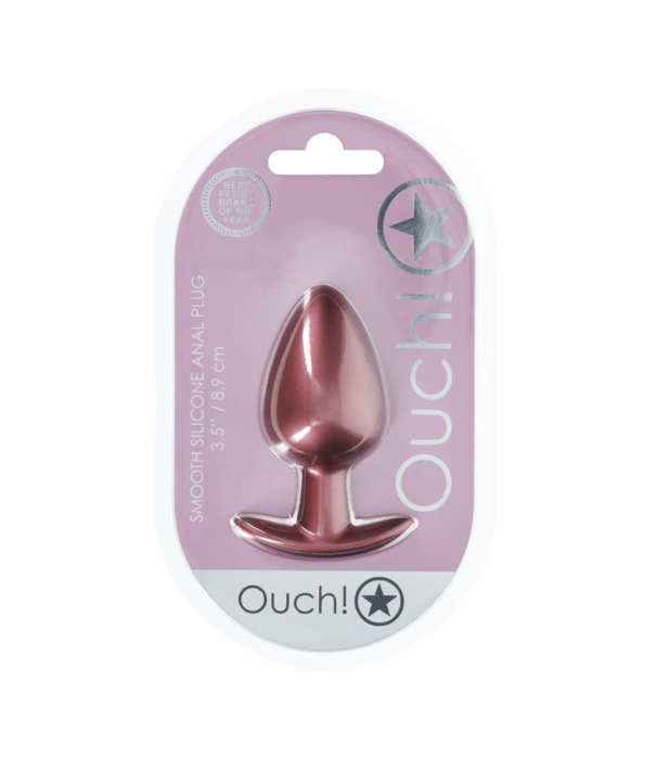 Ouch! by Shots Gladde Siliconen Anale Plug - Groot - 3,5 / 8,9 cm - Roségoud