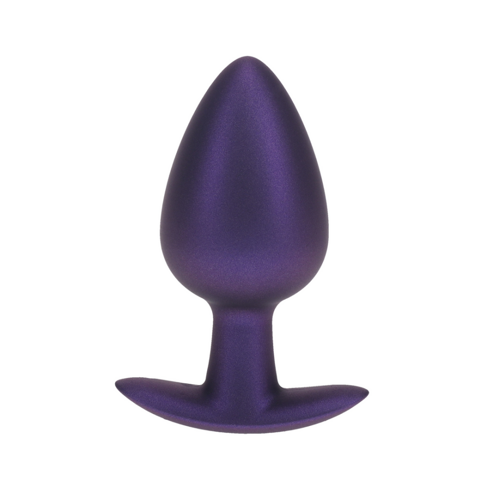 Ouch! by Shots Zachte Siliconen Anale Plug - Groot - 3,5 / 8,9 cm - Metallic Paars afbeelding