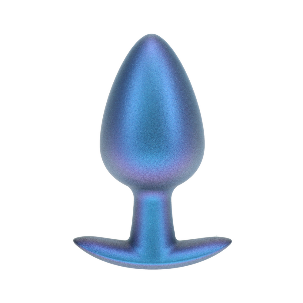 Ouch! by Shots Zachte Siliconen Anale Plug - Groot - 3,5 / 8,9 cm - Metallic Blauw afbeelding