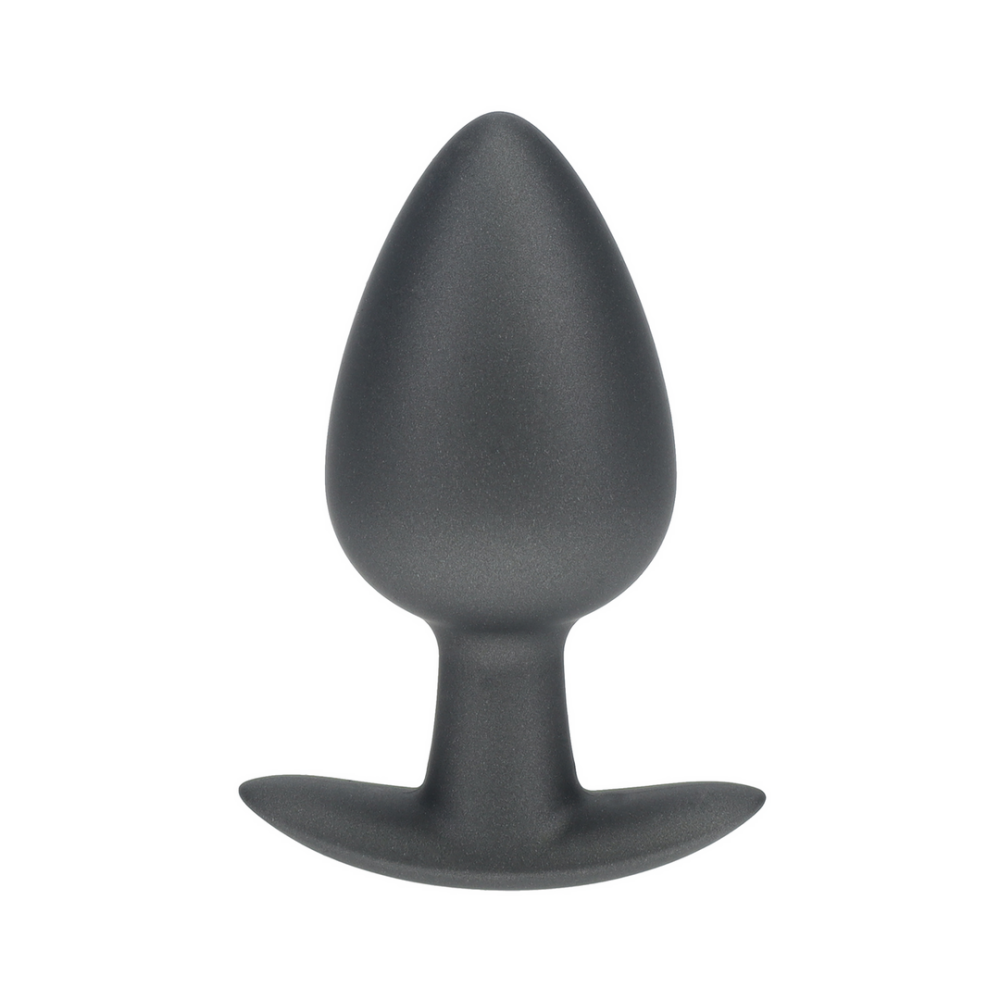 Ouch! by Shots Zachte Siliconen Anale Plug - Groot - 3,5 / 8,9 cm - Gunmetal afbeelding