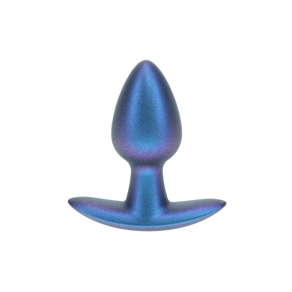 Ouch! by Shots Zachte Siliconen Anale Plug - Klein - 2,6 / 6,5 cm - Metallic Blauw afbeelding