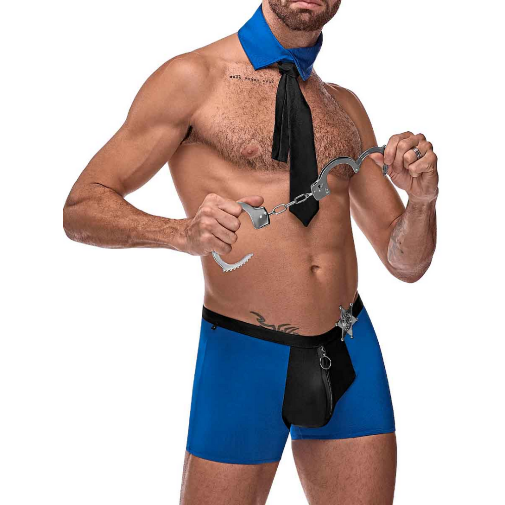 Male Power Officer Frisk-Em Kostuum - S/M afbeelding
