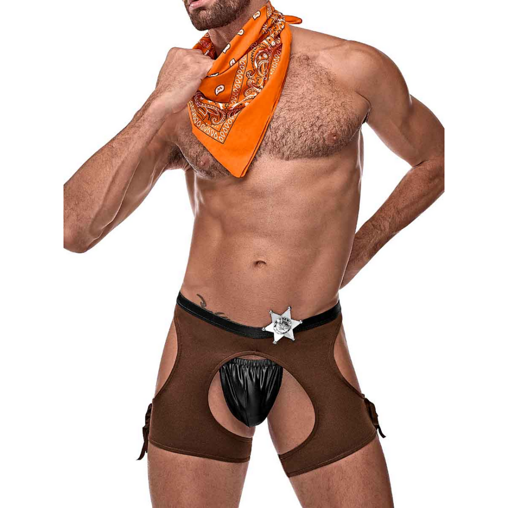 Male Power Stugge Cowboy Kostuum - XL afbeelding