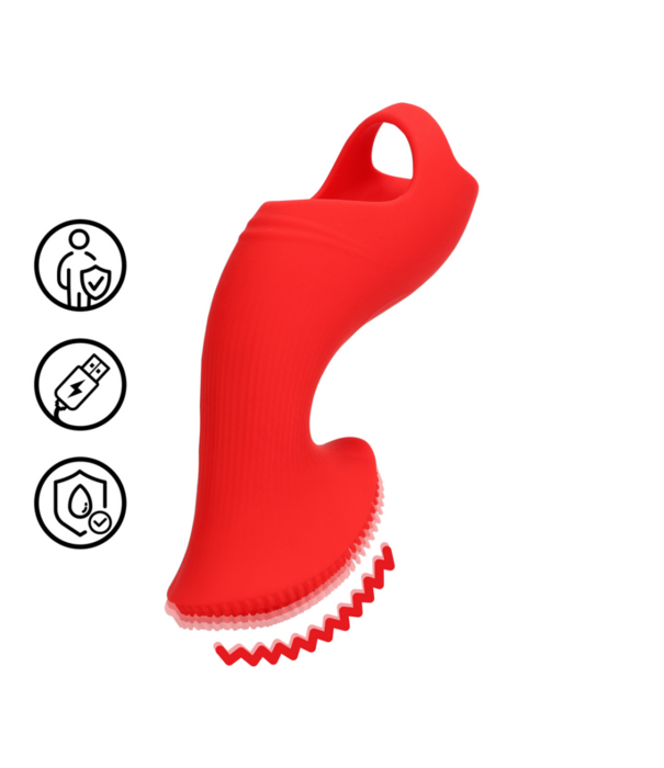 Loveline by Shots Textured Finger Vibrator - Sunrise Red