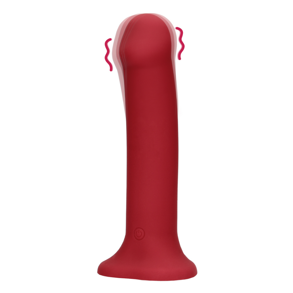 Loveline by Shots Non-Phallic Vibrerende Dildo - Groot - Framboos Rood afbeelding