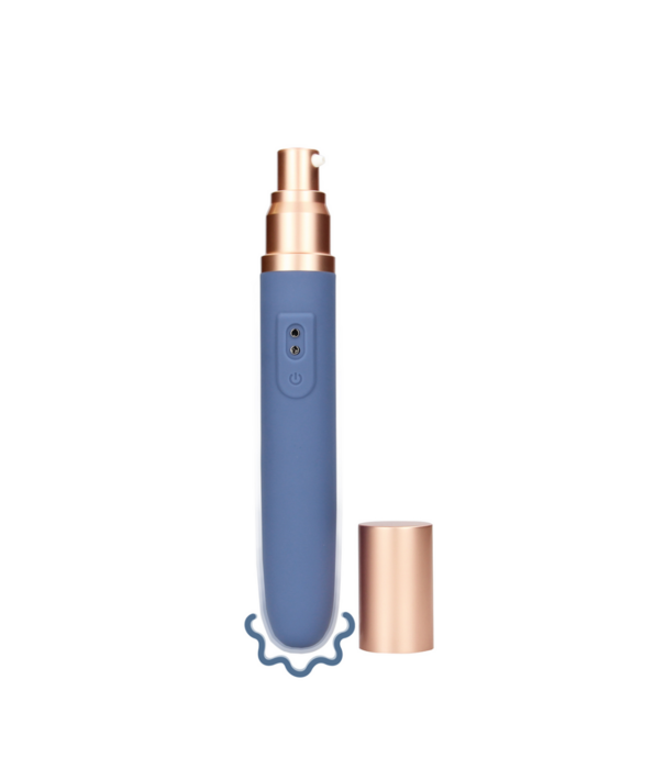 Loveline by Shots Reisvibrator met Lube Compartment en Pomp - Blue Horizon