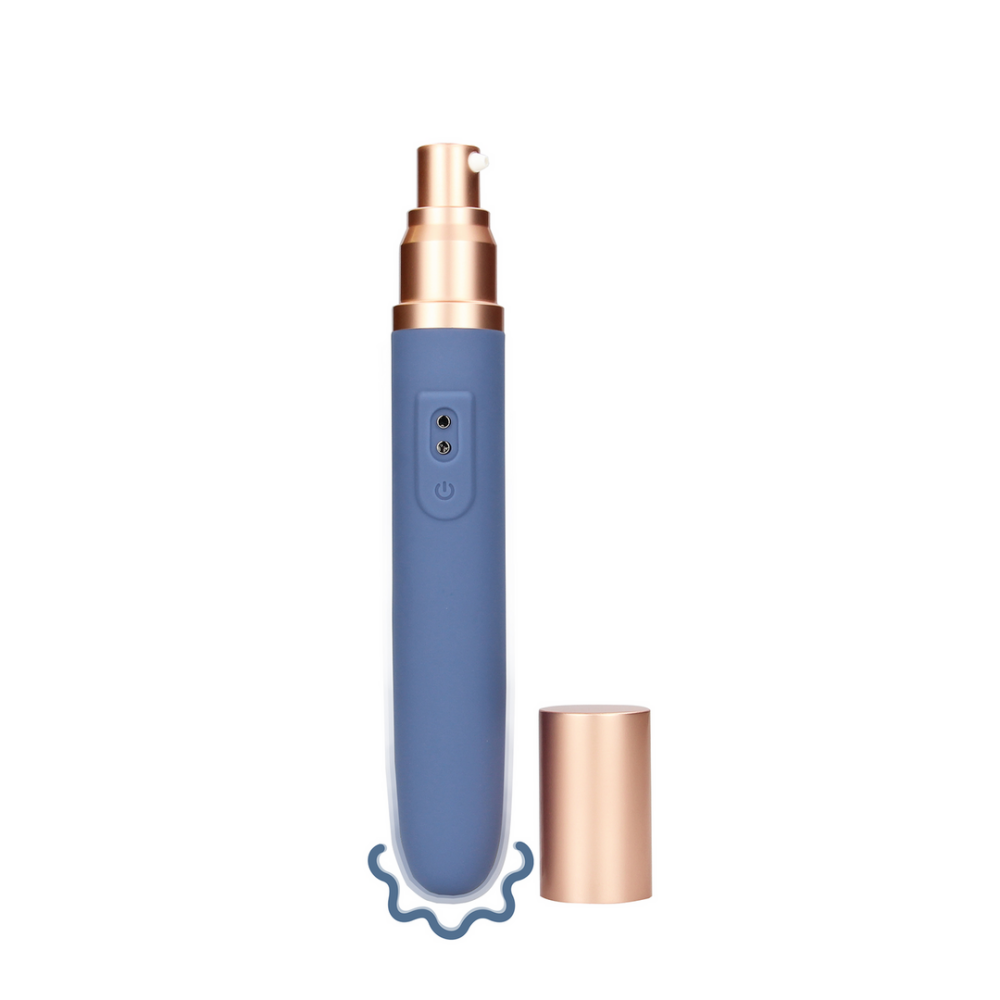Loveline by Shots Reisvibrator met Lube Compartment en Pomp - Blue Horizon afbeelding