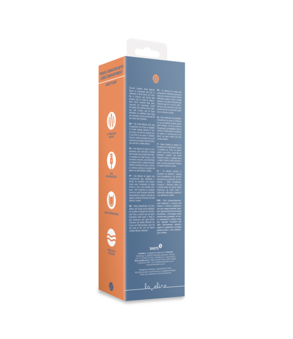 Loveline by Shots Reisvibrator met Lube Compartment en Pomp - Blue Horizon