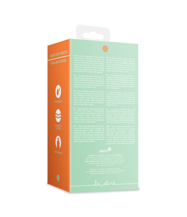 Loveline by Shots Geribbelde Mini Vibrator met USB Oplader - Lente Salie