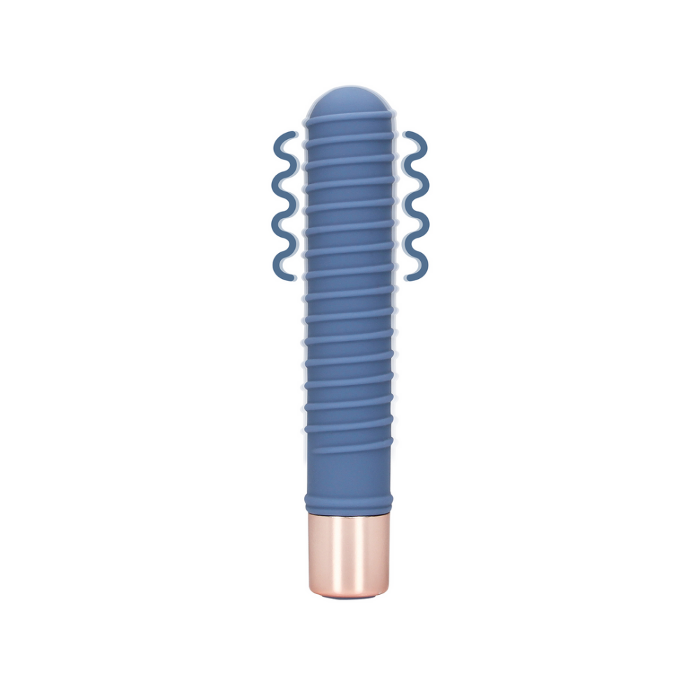 Loveline by Shots Geribbelde Mini Vibrator - Blue Horizon afbeelding