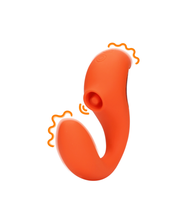 Loveline by Shots G-Spot Vibrator met Clitorale Pulse Wave - Untamed Orange