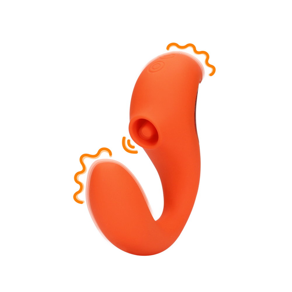 Loveline by Shots G-Spot Vibrator met Clitorale Pulse Wave - Untamed Orange afbeelding