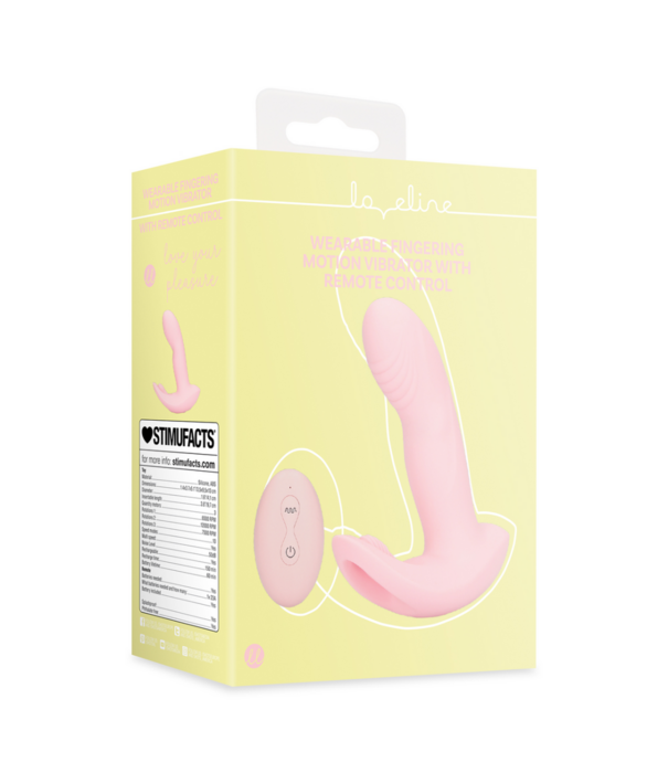 Loveline by Shots Draagbare Vinger Beweging Vibrator met Afstandsbediening - Cherry Chiffon