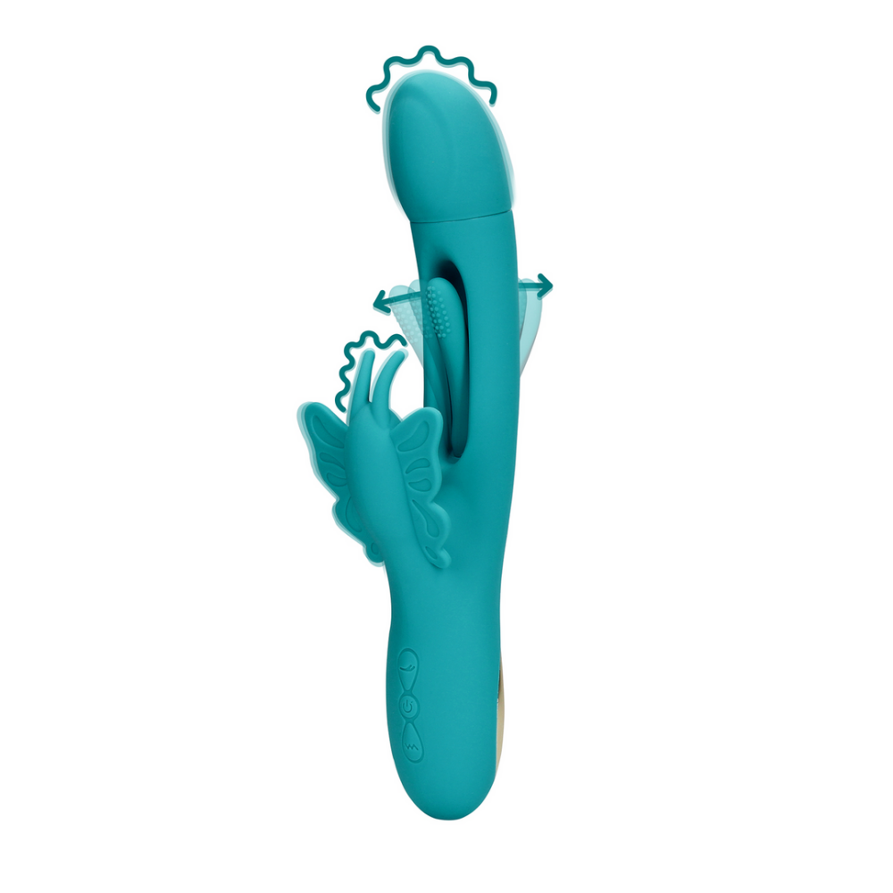 Loveline by Shots Flapper G-Spot Vlinder Vibrator - Pauwblauw afbeelding