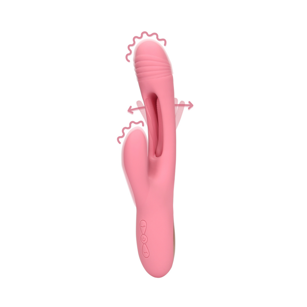 Loveline by Shots Flapperende G-Spot Rabbit Vibrator - Roze Arabesque afbeelding