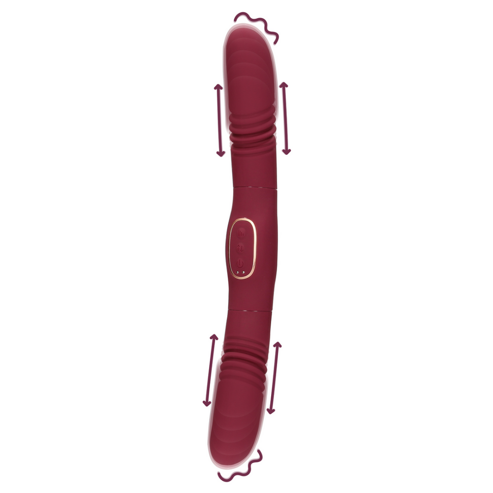 Loveline by Shots Dubbelzijdige Duwvibrator - Merlot Druif afbeelding