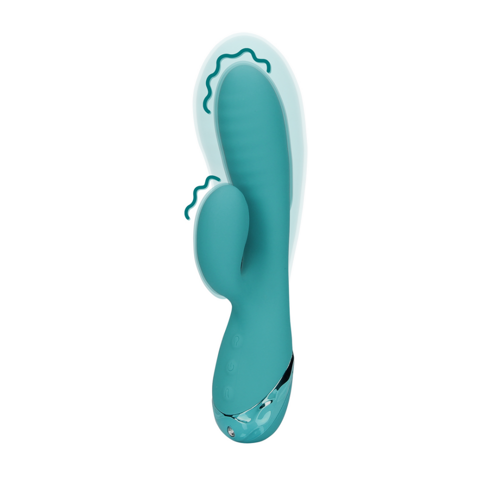 Loveline by Shots Opblaasbare Konijnen Vibrator - Pauwblauw afbeelding