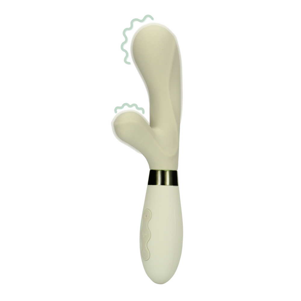 Loveline by Shots Siliconen Rabbit Vibrator - Misty Green afbeelding