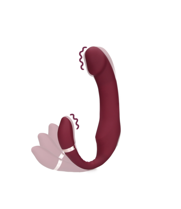 Loveline by Shots Buigbare Vibrerende Strapless Strap-on - Merlot Druif