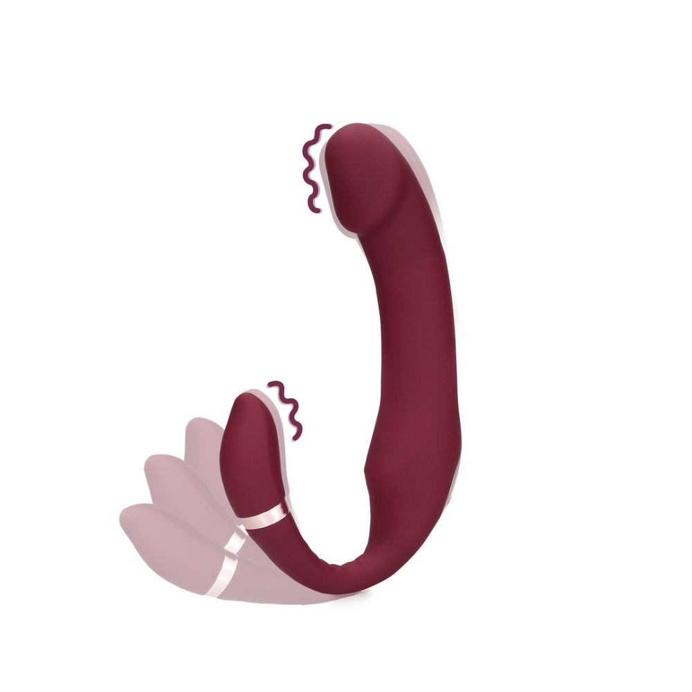 Loveline by Shots Buigbare Vibrerende Strapless Strap-on - Merlot Druif afbeelding