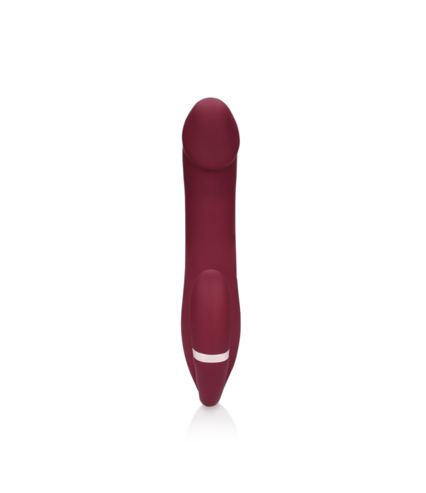 Loveline by Shots Buigbare Vibrerende Strapless Strap-on - Merlot Druif
