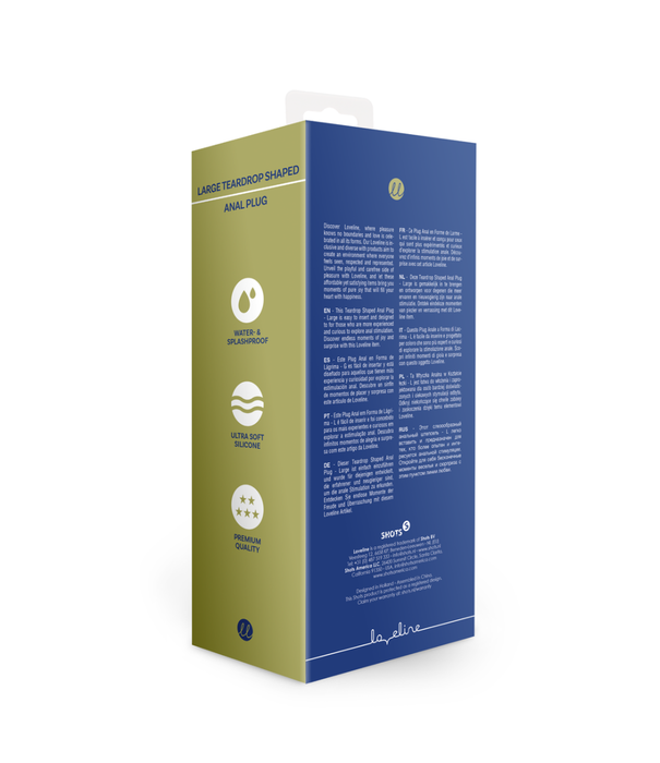 Loveline by Shots Druppelvormige Anale Plug - Groot - Baltisch Blauw