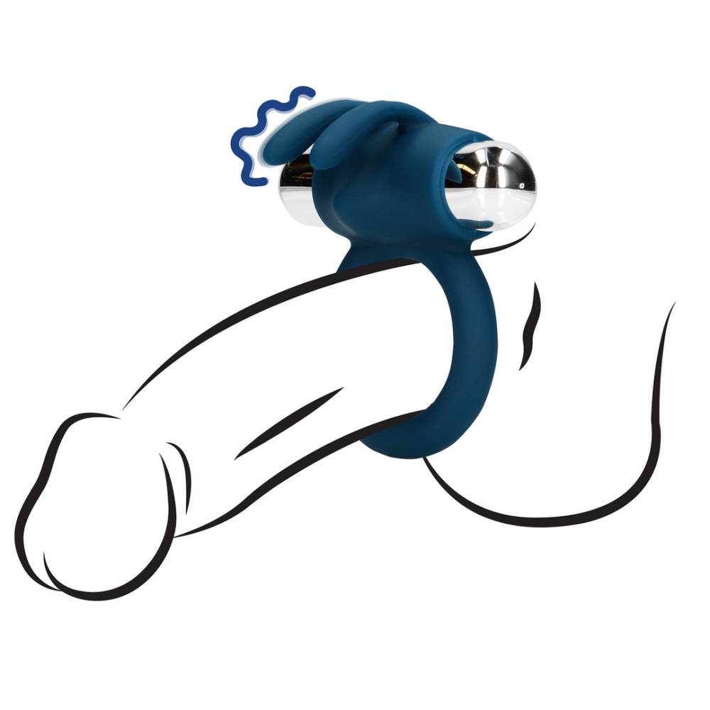 Loveline by Shots Vibrerende Rabbit Cock Ring - Baltisch Blauw afbeelding