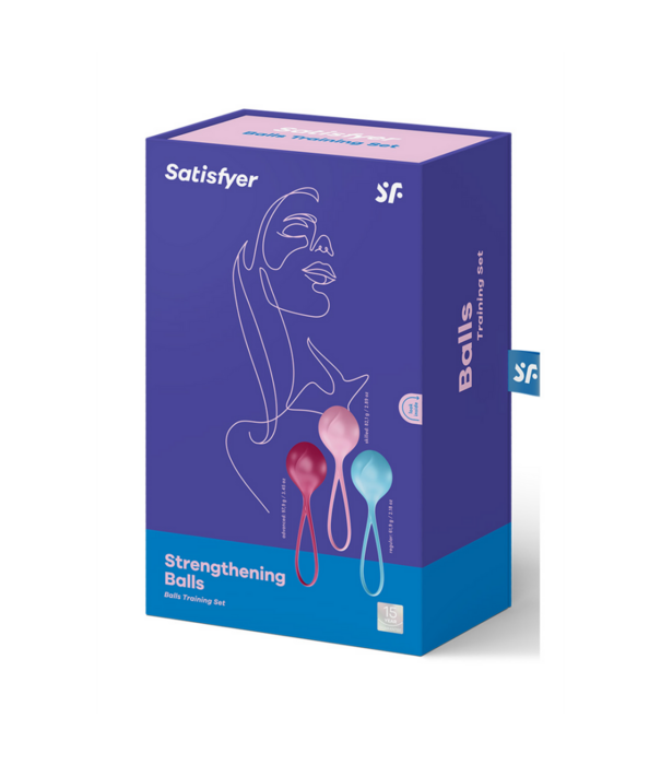 Satisfyer Versterkende Ballen - Kegelballen - 3 Stuks - Turquoise/Rood/Roze